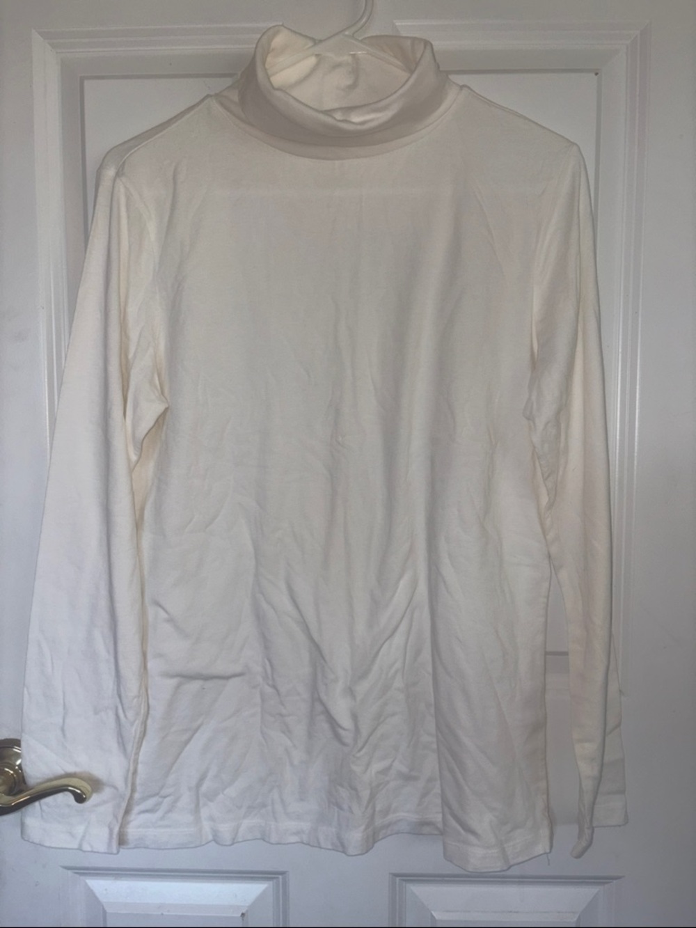 Christopher & Banks Cream Long Sleeve Turtleneck Top